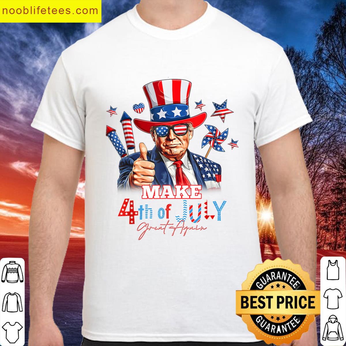 Make 4th Of July Great Again Patriotic Firework Donald Trump premium shirt