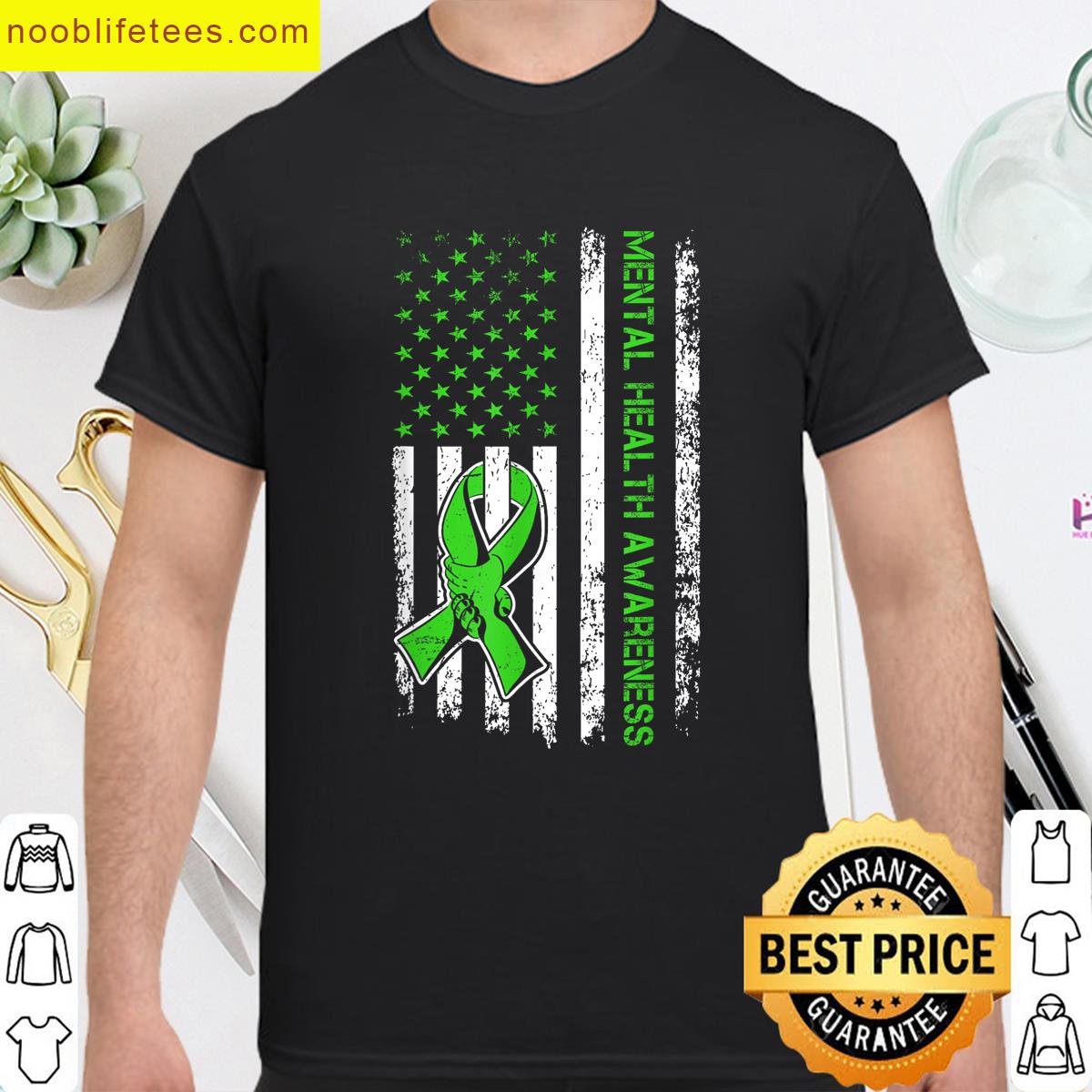 Mental Health Awareness Mental Health Flag Usa For Men Women premium shirt