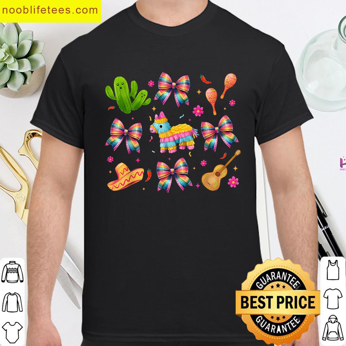 Mexican Coquette Cinco De Mayo Pinata Bow Fiesta Women Girls premium shirt
