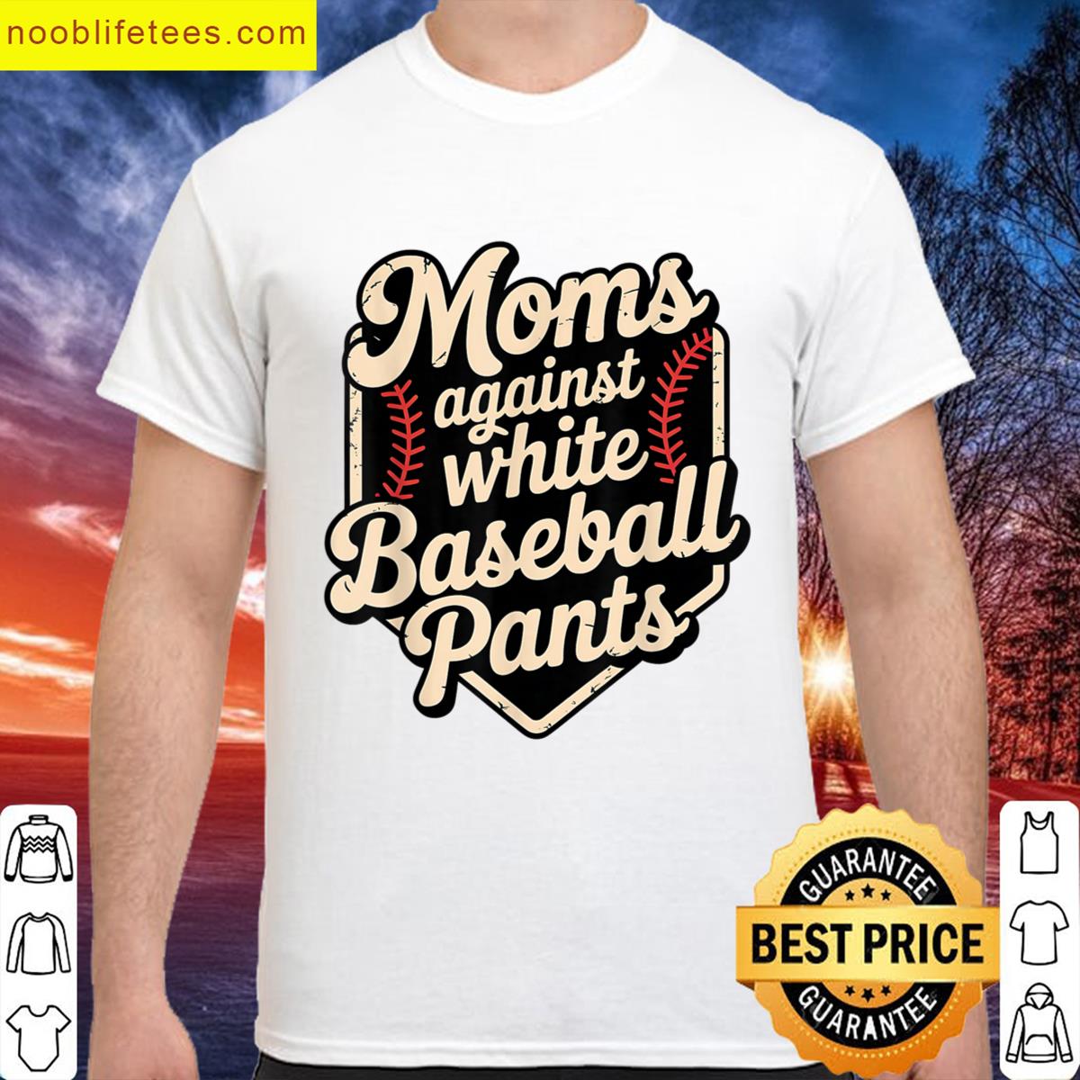 Moms Against White Baseball Pants Funny Baseball Mom premium shirt