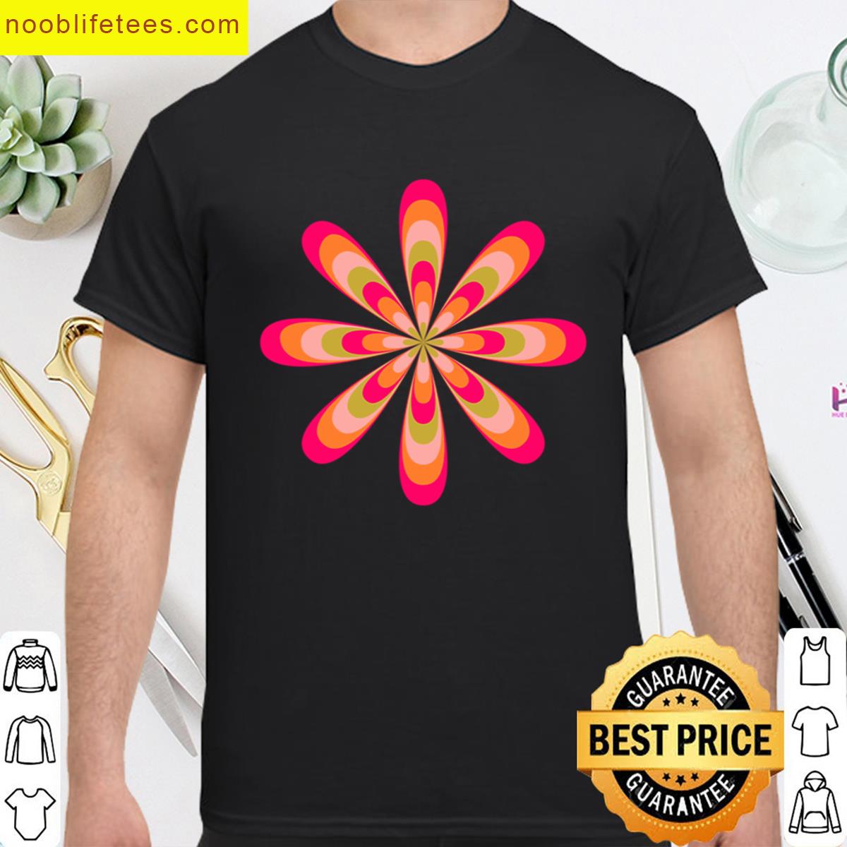 Pink Orange Green Groovy Retro Daisy premium shirt