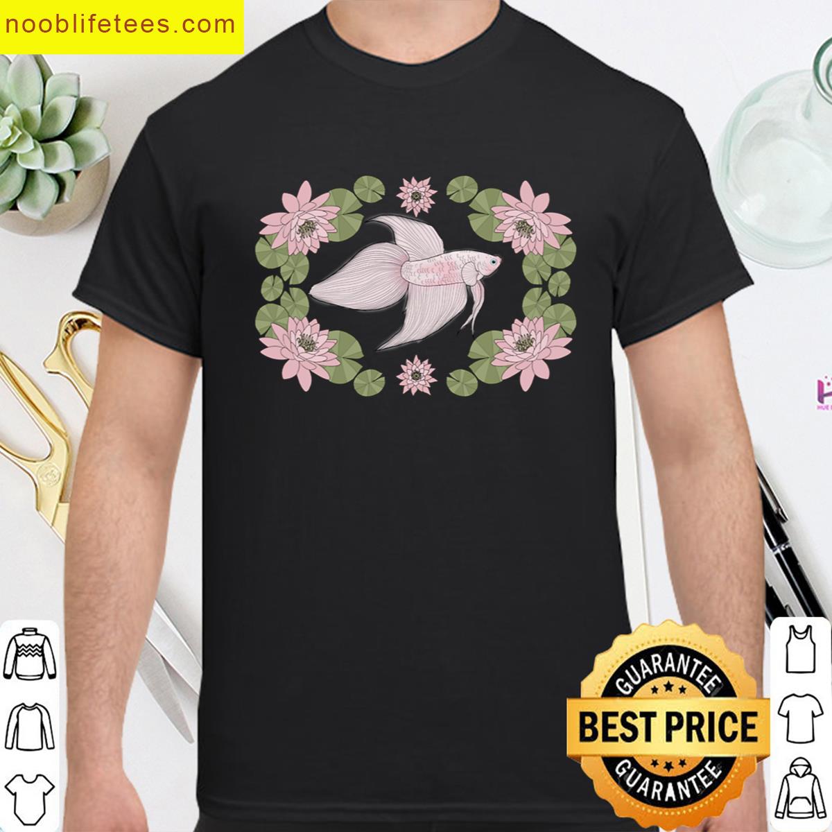 Pink Veiltail With Lily Pads Oversized premium shirt