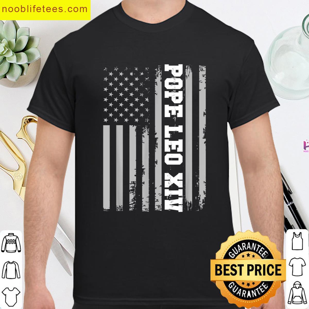 Pope Leo Xiv 14th First American Pope Usa Flag Vintage premium shirt