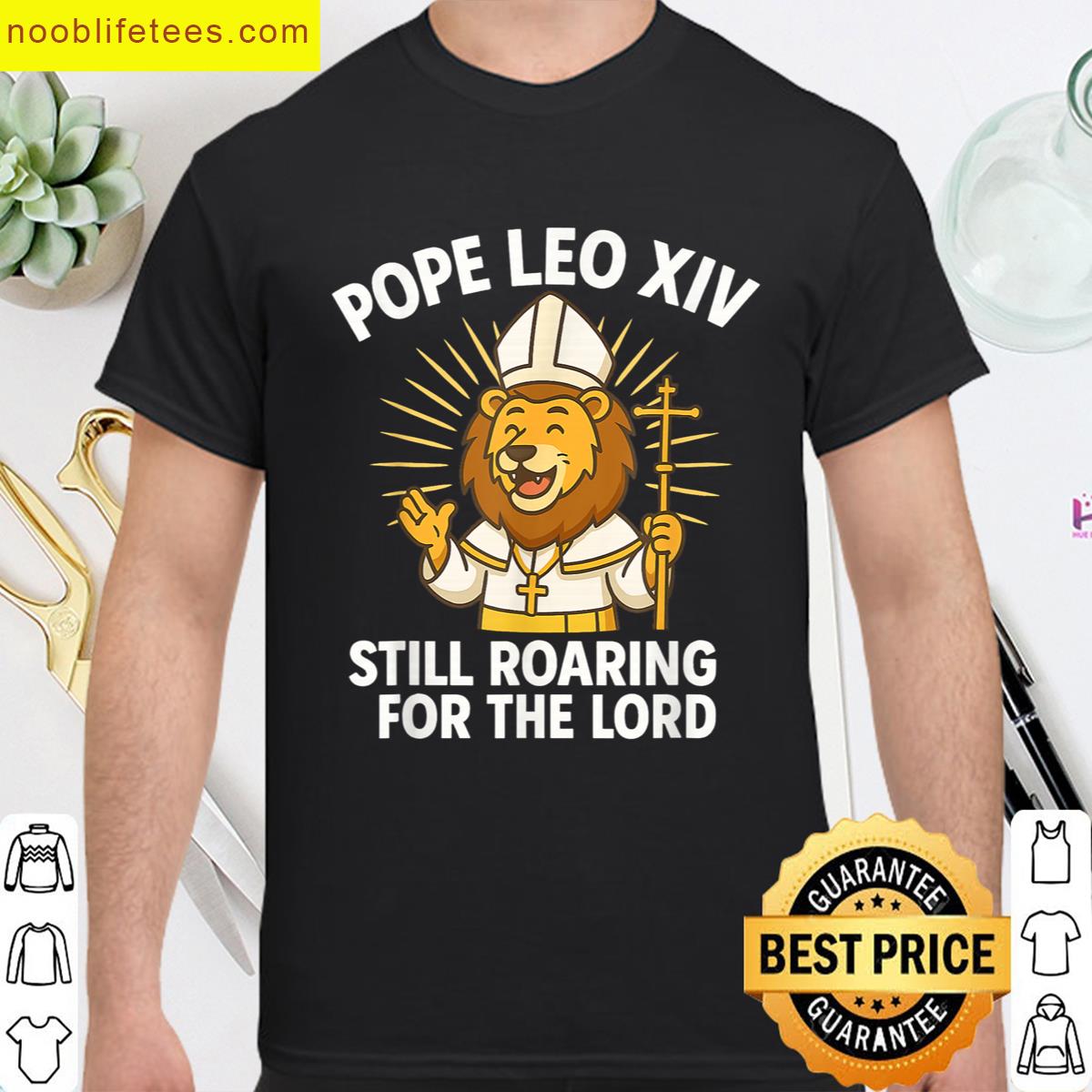 Pope Leo Xiv Roaring Lion For The Lord Kid Boys Girls Gifts premium shirt