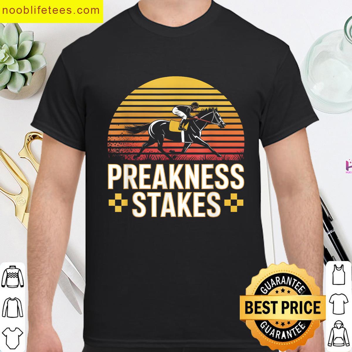 Preakness Stakes Retro Horse Racing Men Women Kids Jockey T premium shirt
