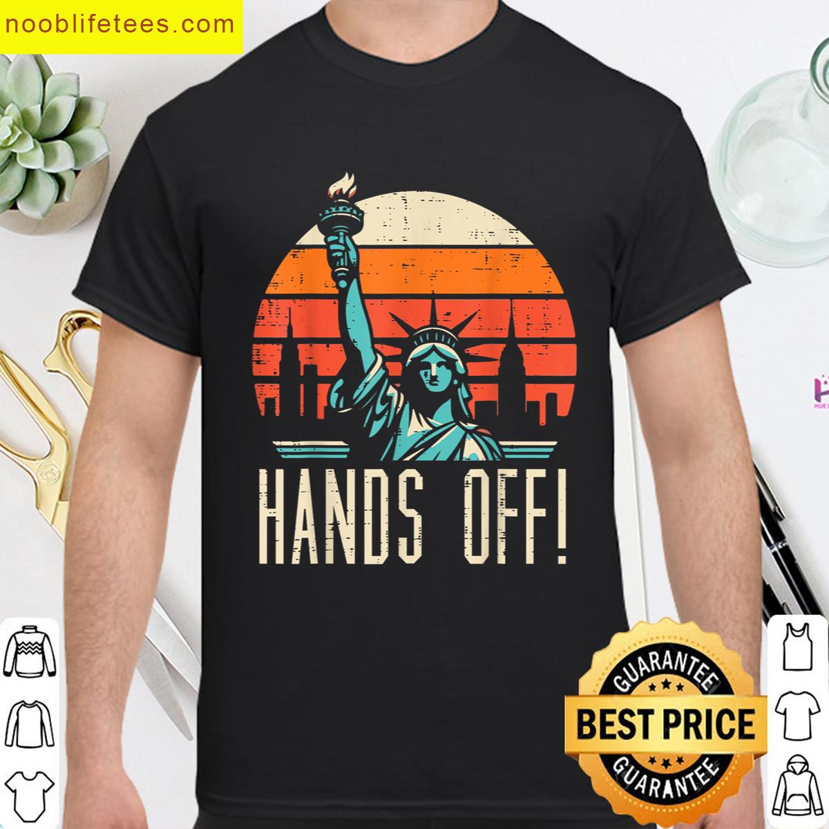 Protest Hands Off Statue Liberty Retro Resist Women Men Kids premium shirt