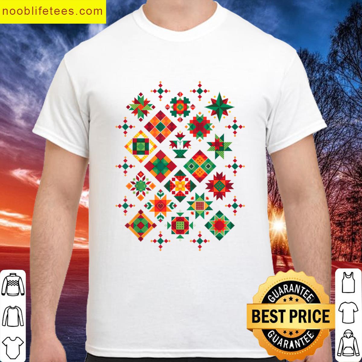 Quilting Block Pattern Quilters Sewing Lovers Quilt Women premium shirt