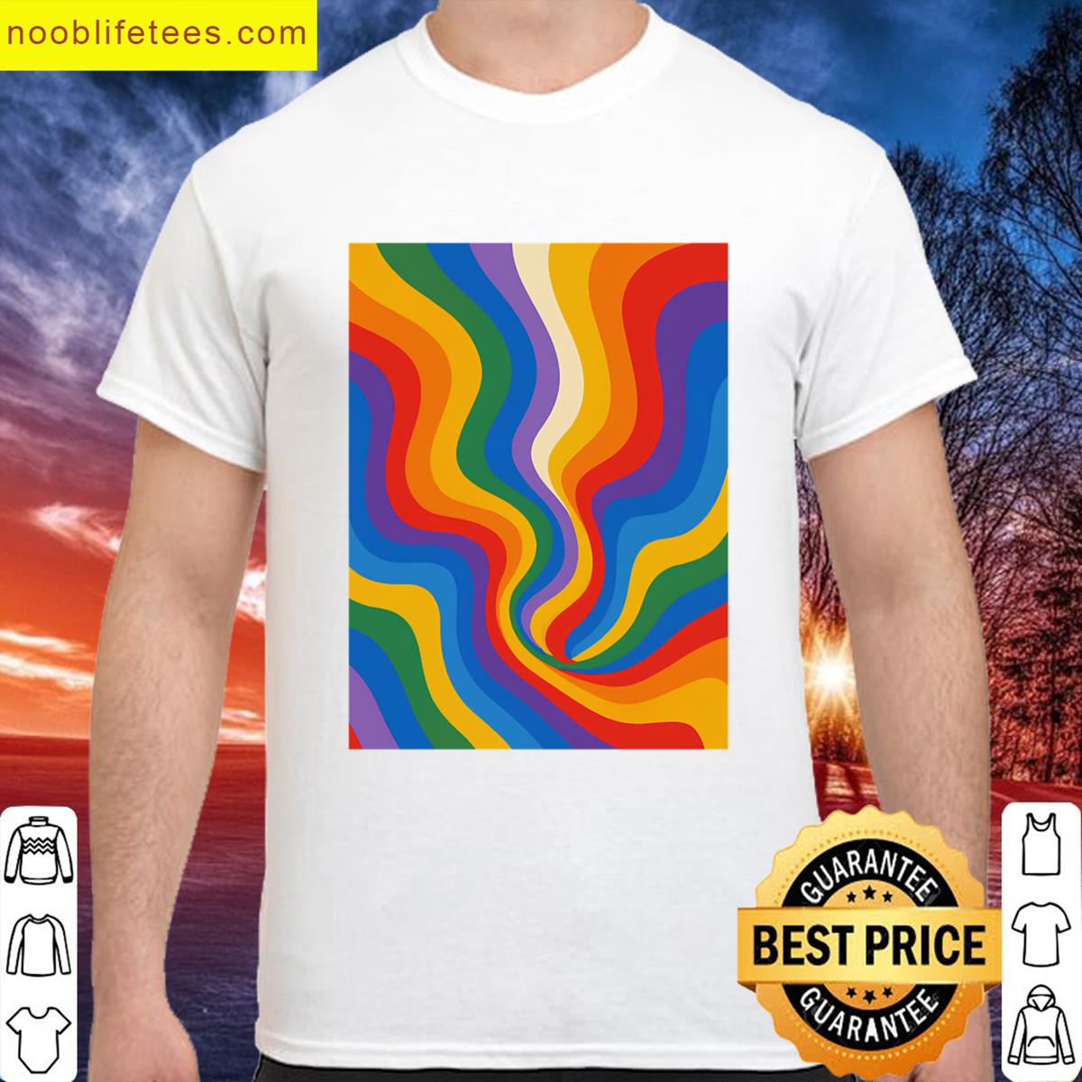 Rainbow Pride Wave Swirl Oversized premium shirt