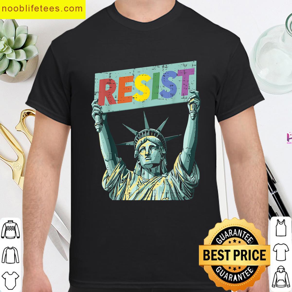 Resist Rainbow Statue Liberty Protest Lgbt Gay Men Women premium shirt