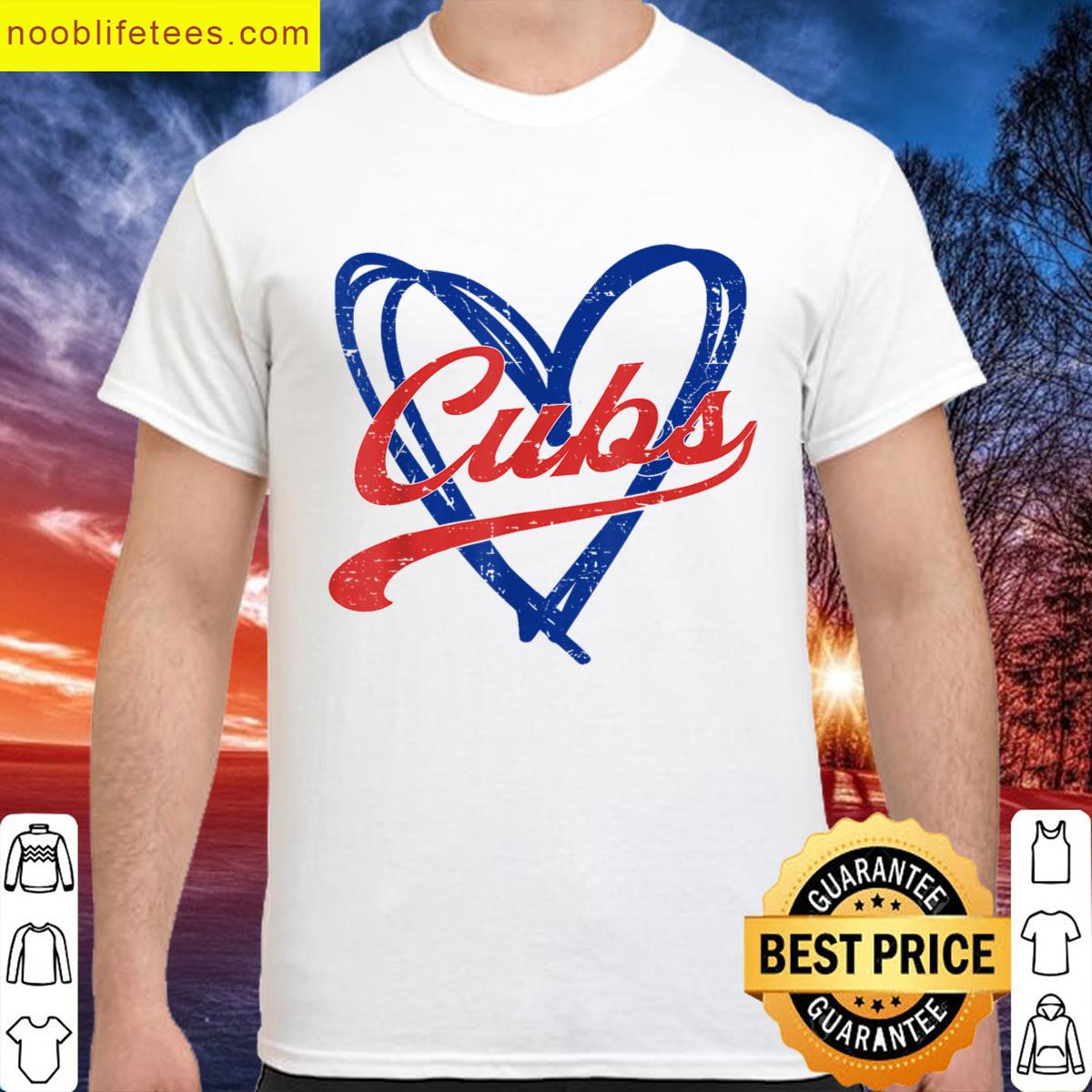 Retro Cubs Heart Vintage For Women Men Kids premium shirt