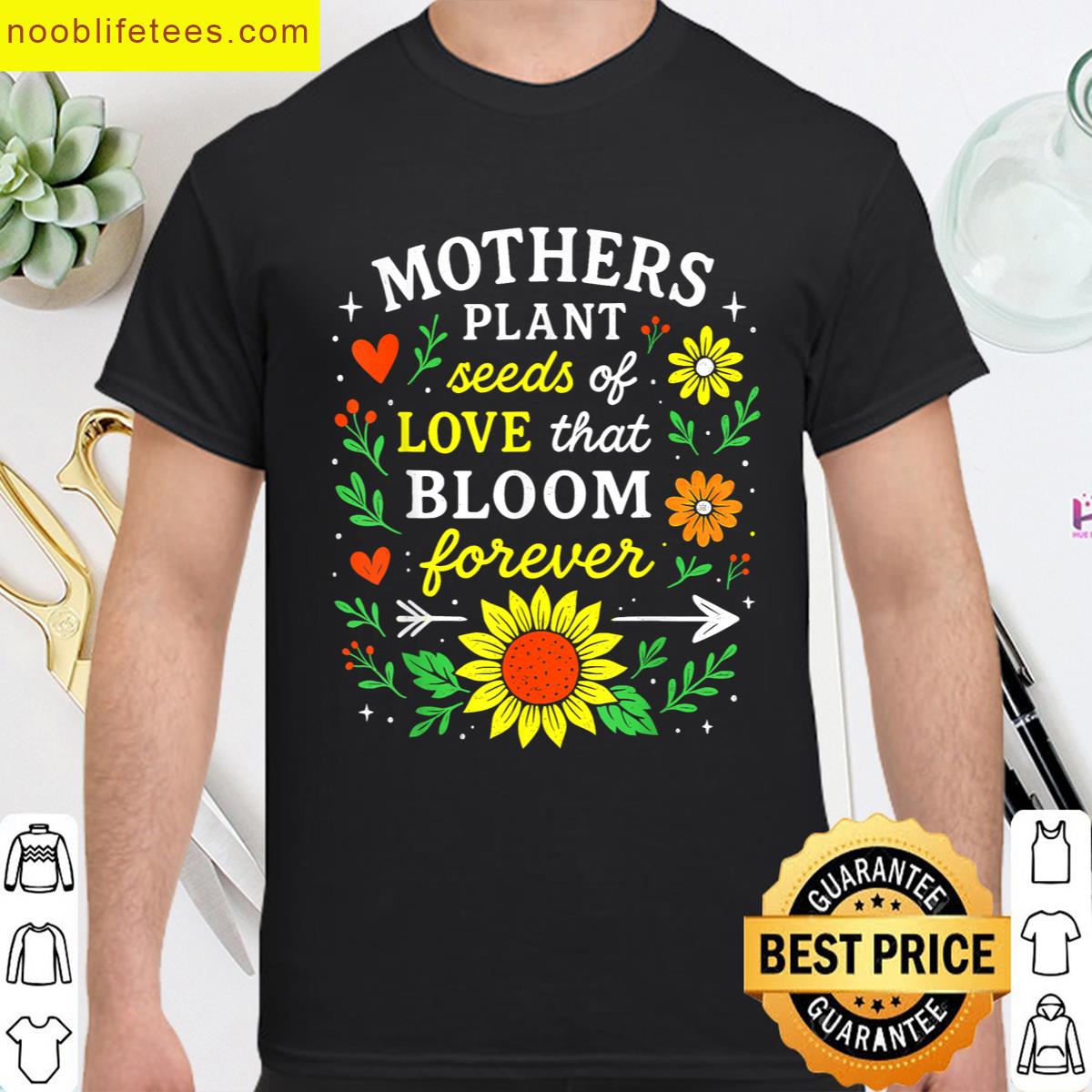 Retro Floral Mama Flower Happy Mothers Day Women Girls premium shirt