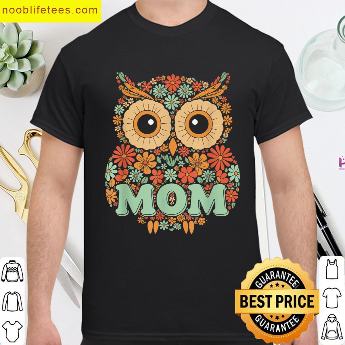 Retro Flower Owl Mom Mama Grandma Mothers Day Womens premium shirt
