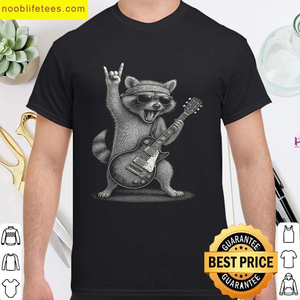 Retro Raccoon Rock Music Gifts Men Kids Women Funny Raccoon premium shirt