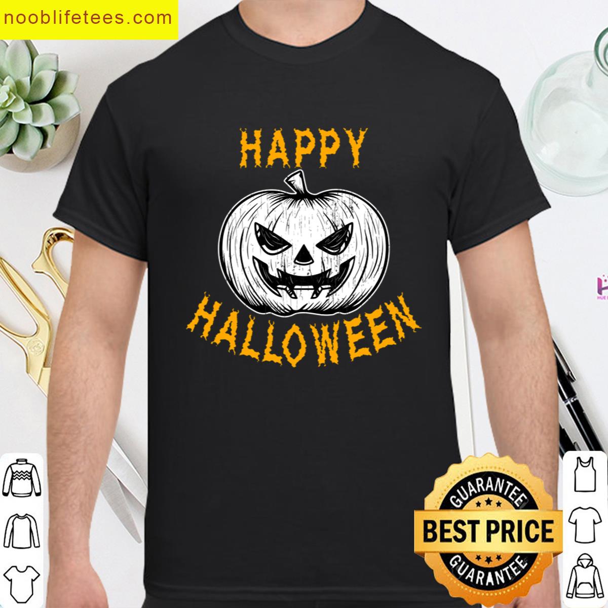 Scary Face Jack O Lantern Halloween Holiday premium shirt
