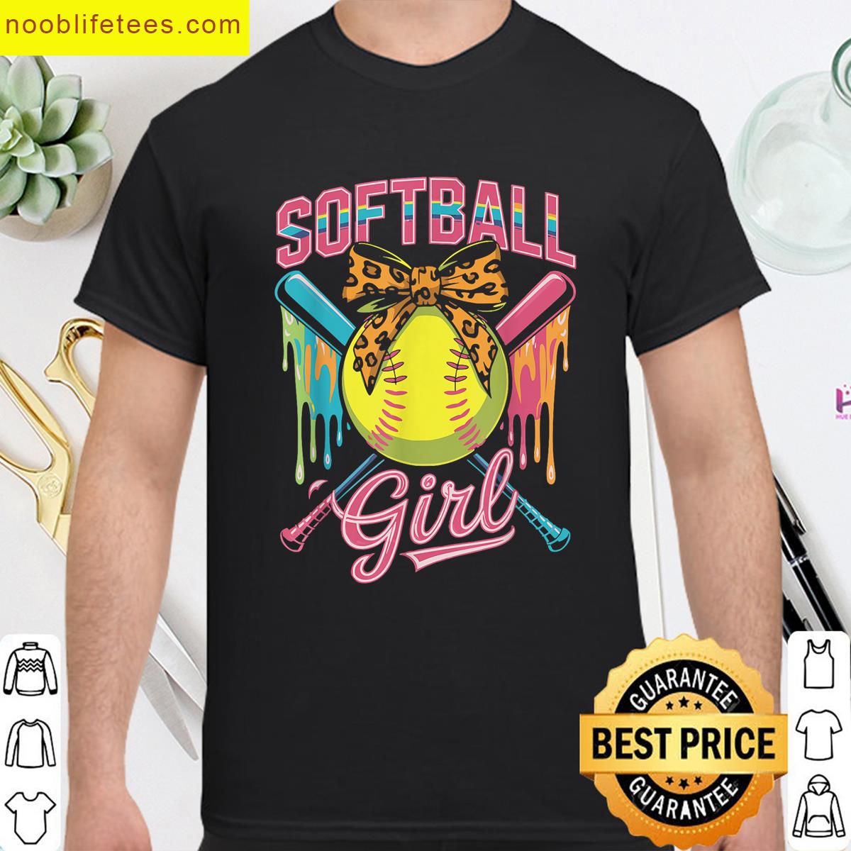 Softball Player Girl Ice Cream Softball Drip Softball Women premium shirt