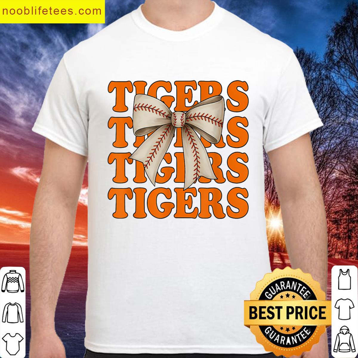 Tigers Coquette Bow Vintage Bow Tigers Women Kids premium shirt
