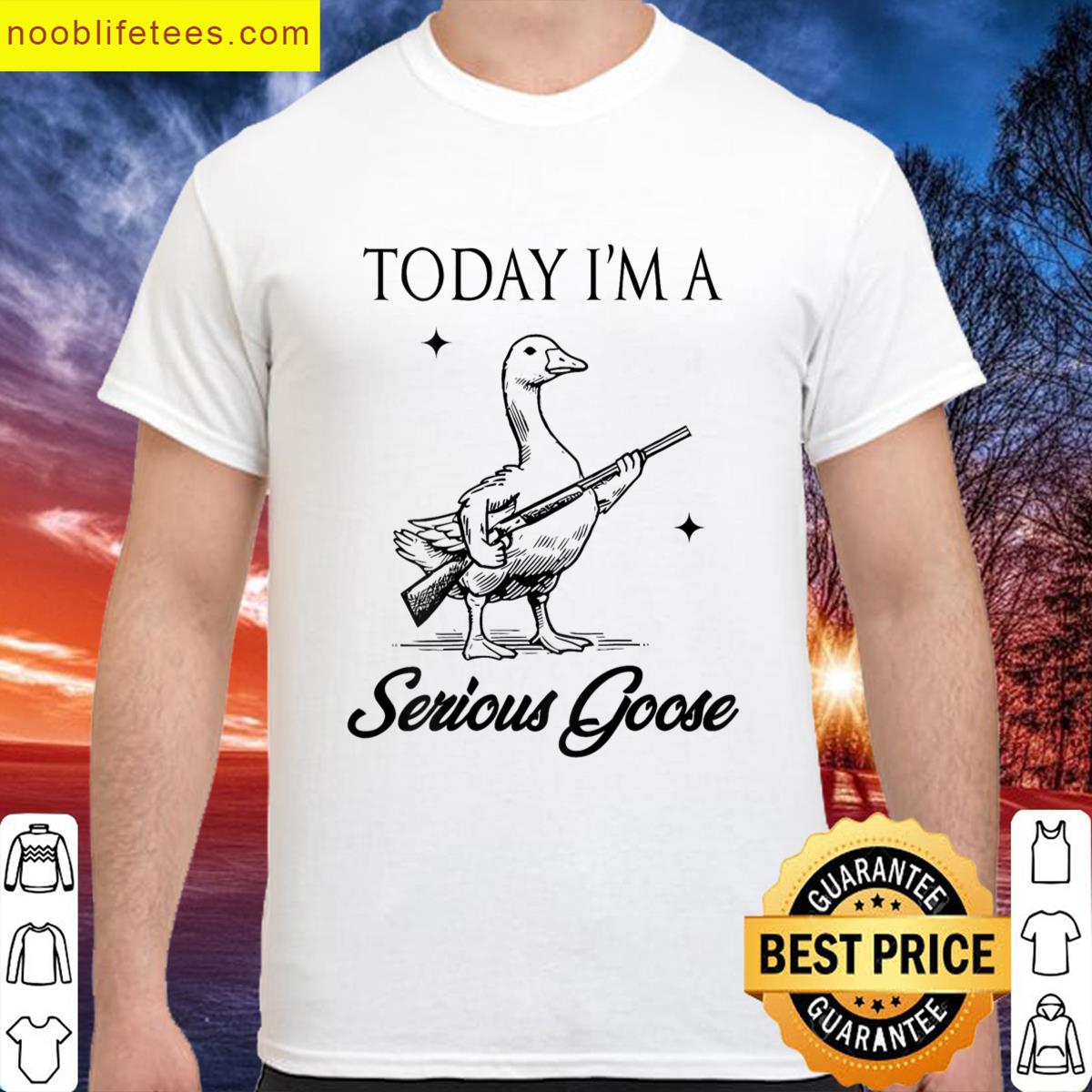 Today Im A Serious Goose Lovers Goose With Gun On Back premium shirt