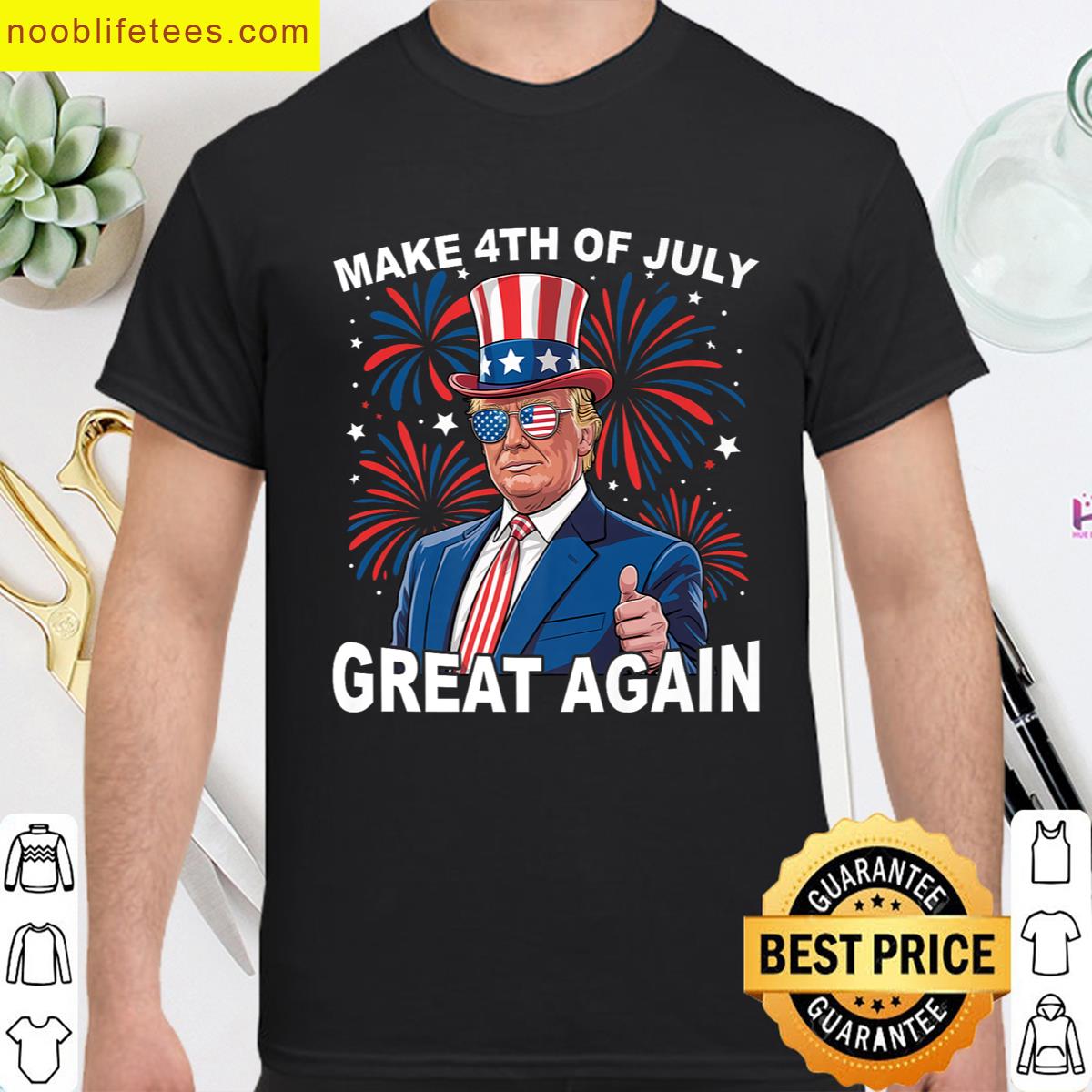 Trump Make 4th Of July Great Again Funny Trum Firework Trump Premium premium shirt