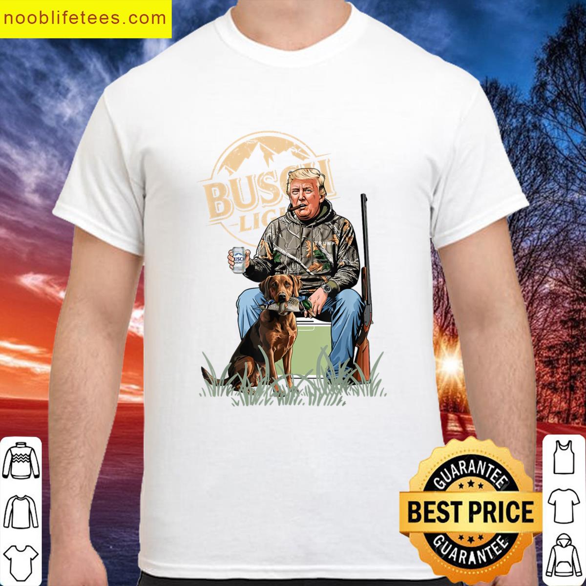 Trump With Dog Duck Waterfowl Hunting Camo President Trump premium shirt