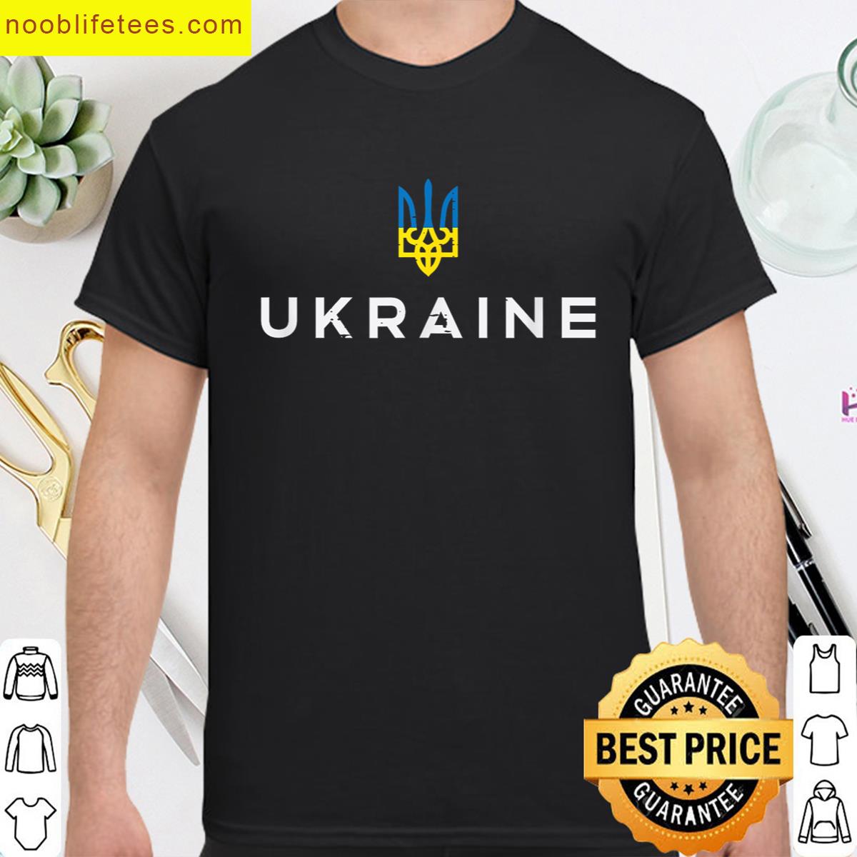 Ukraine Crest Emblem Ukrainian Trident Tryzub Women Men Kids premium shirt