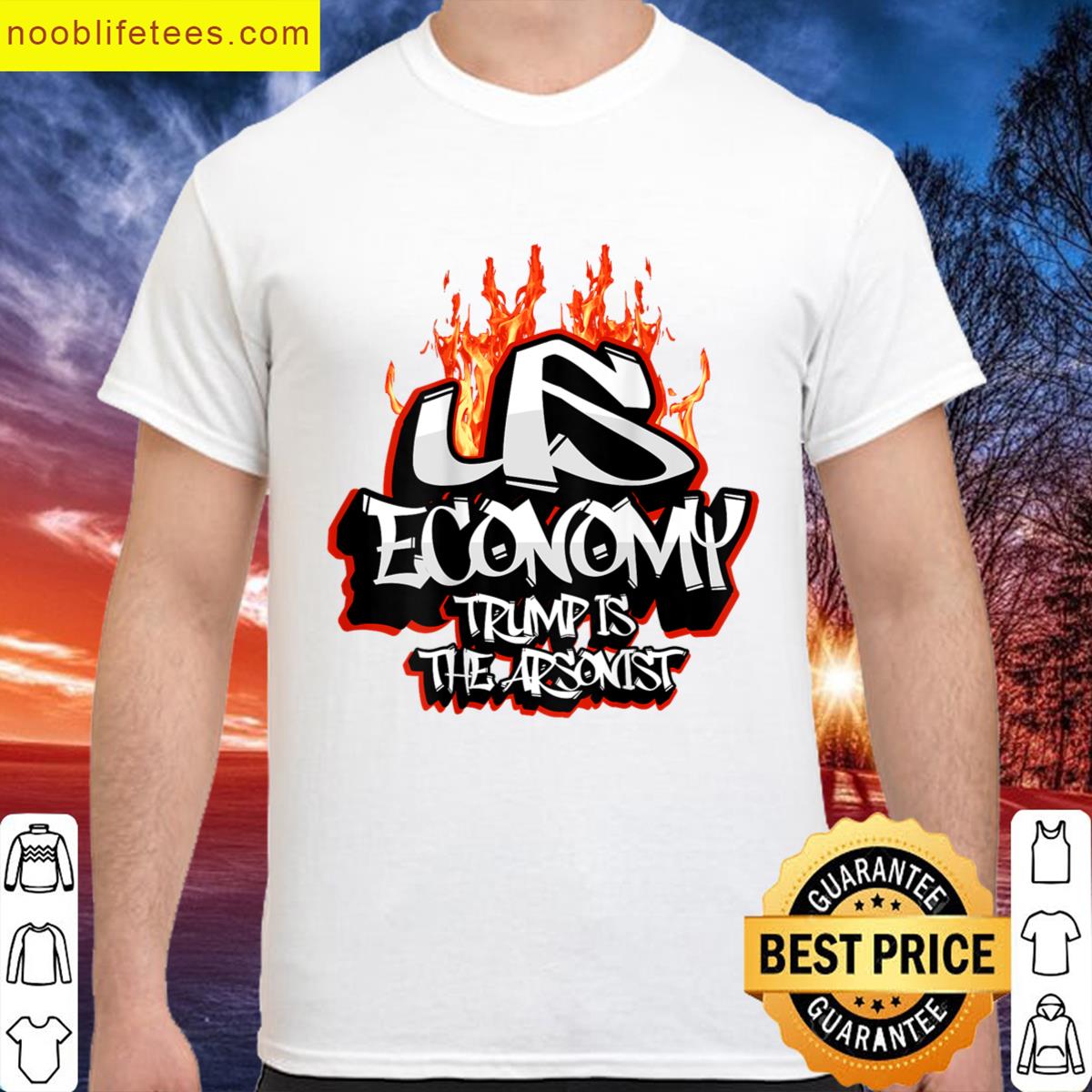 Us Economy On Fire Collapsing Trump The Arsonist Tariffs premium shirt