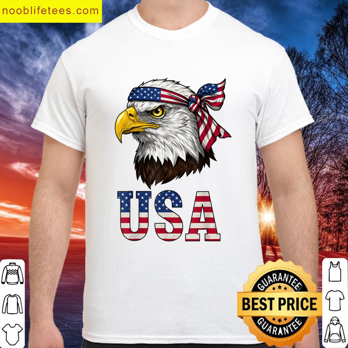 Usa American Flag Men Women Kids Bald Eagle Patriotic premium shirt