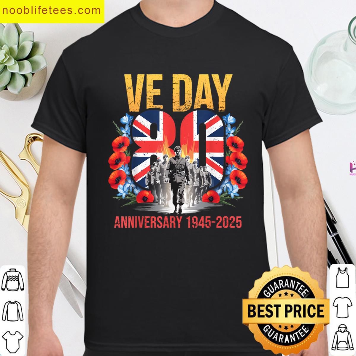 V E Day 80th Anniversary 2025 Flag Ve Day Costume Men Women premium shirt