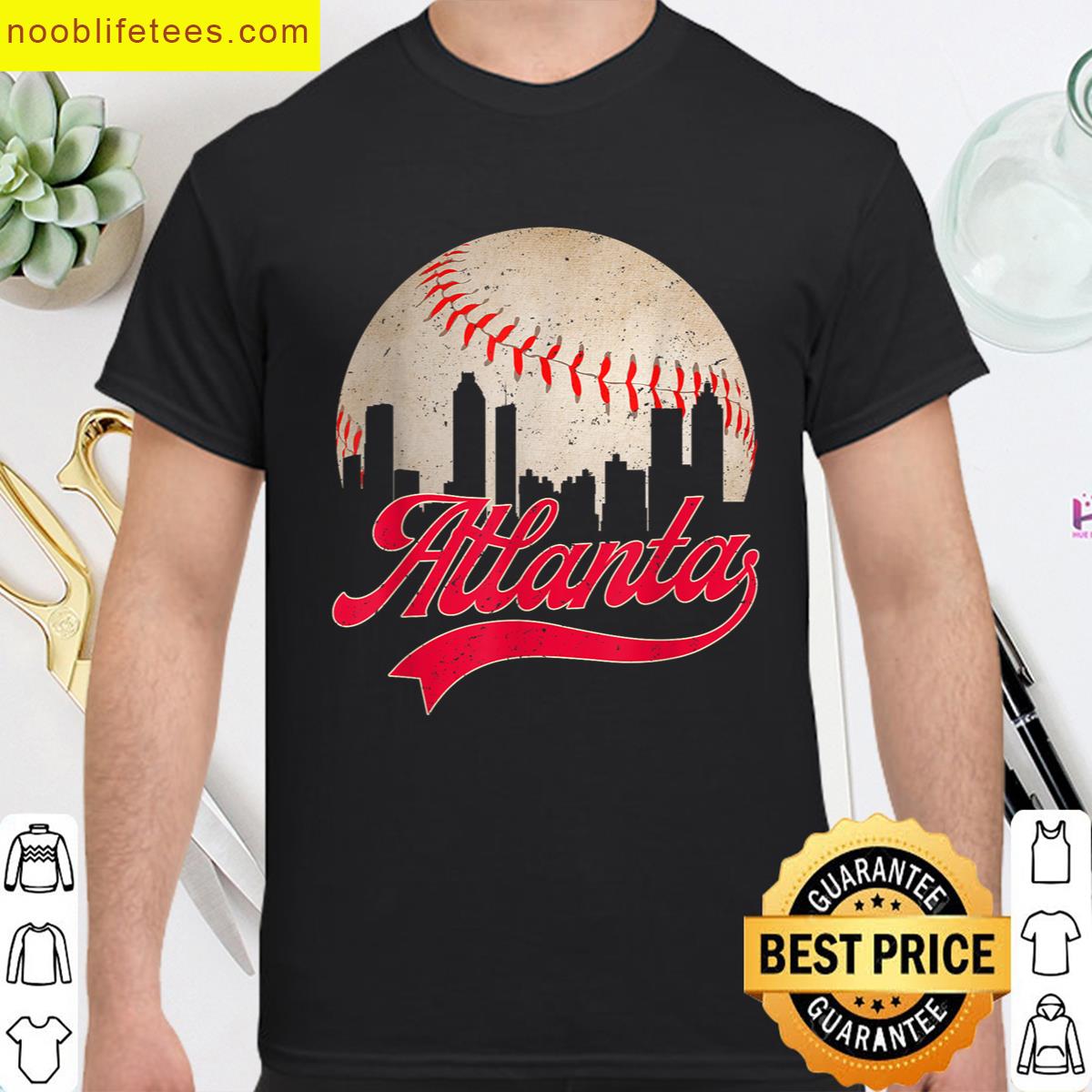 Vintage Atlanta Baseball Cityscape Lover Men Women Kids premium shirt