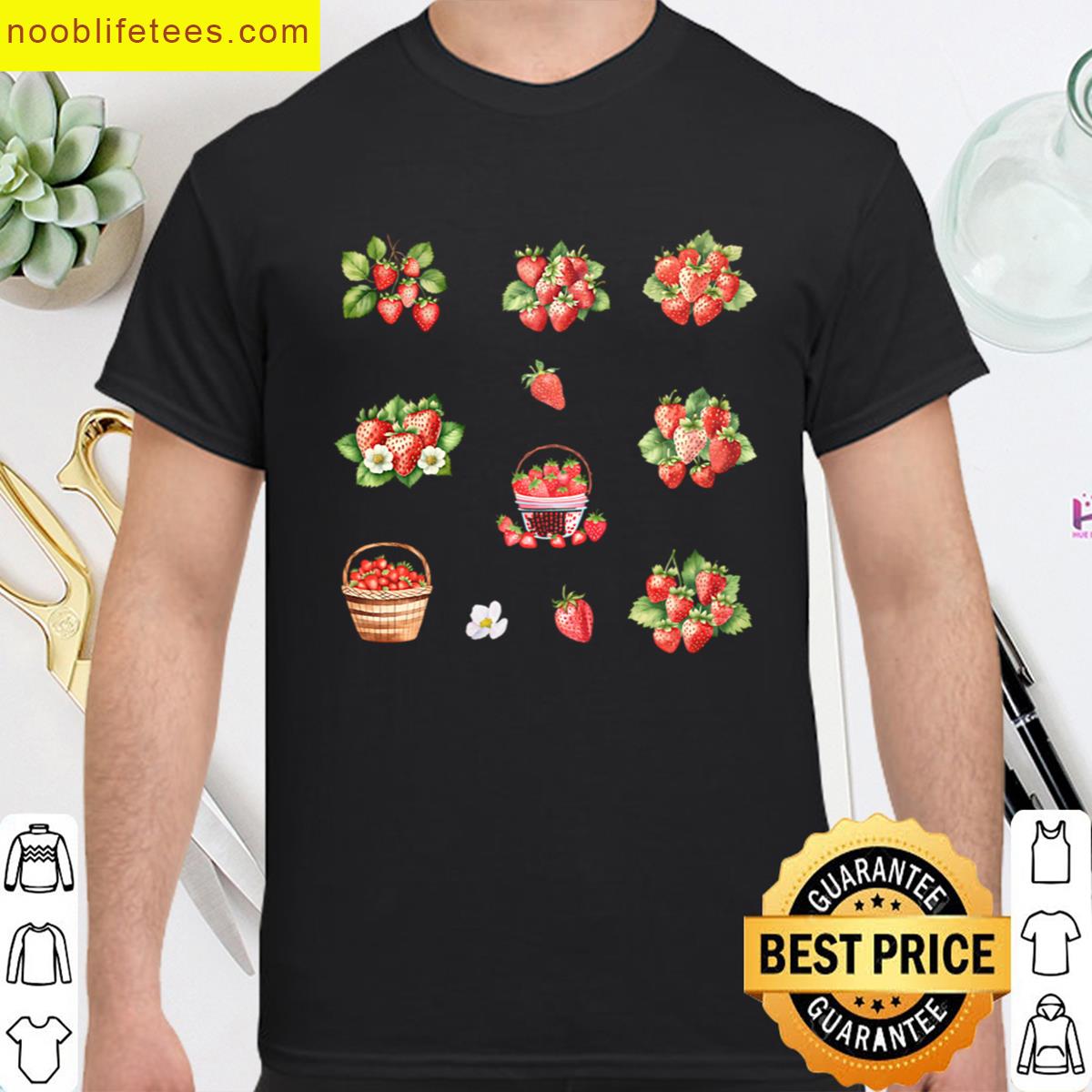 Watercolor Summer Strawberries Oversized premium shirt