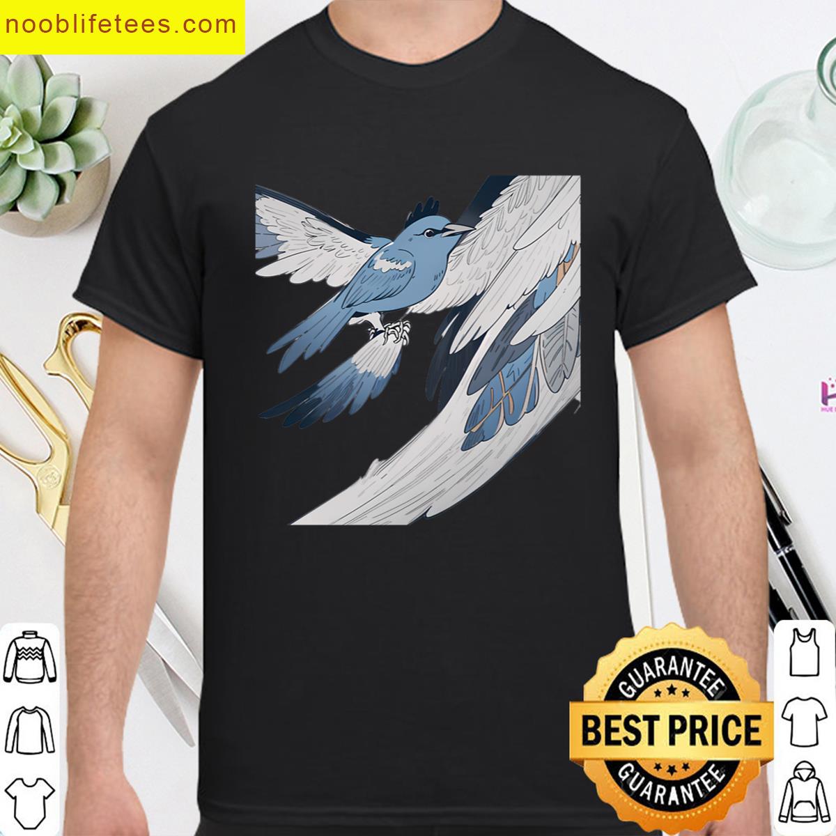 White Blues Futuristic Avian Guardians Machines Majestic Birds premium shirt