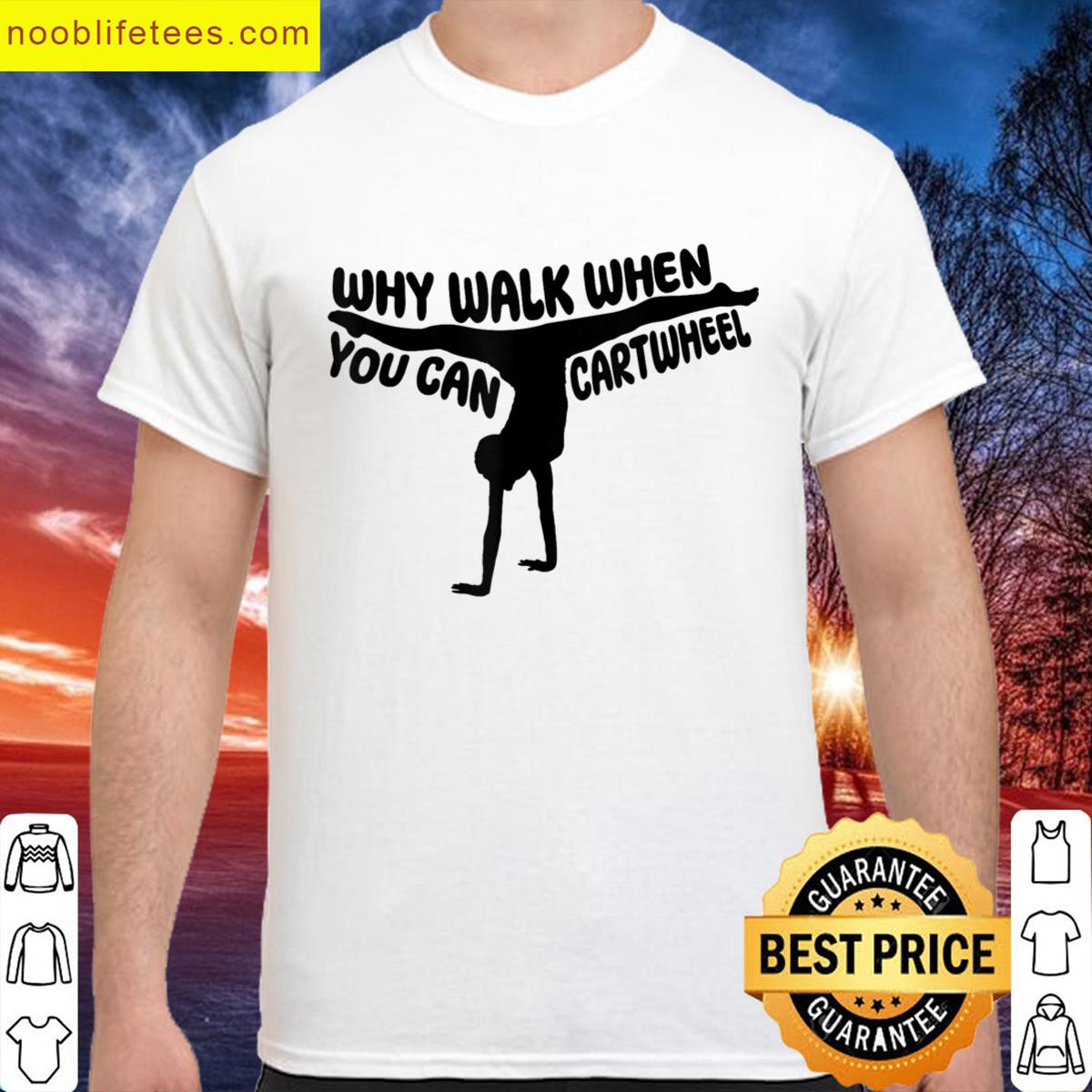 Why Walk When You Can Cartwheel Women Girls Cute Gymnasts premium shirt