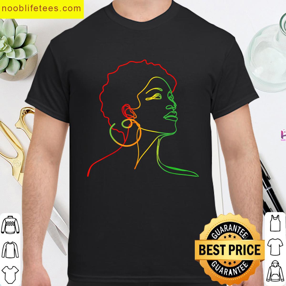 Womens Juneteenth 1865 Face Abstract Art Melanin African premium shirt