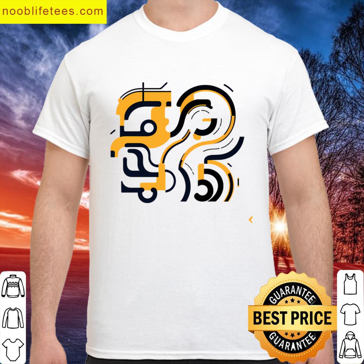 Yellow Black Abstract Geometries Celebrating Dynamic Visual Forms Active premium shirt