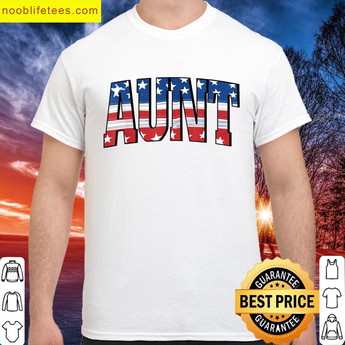Aunt Patriotic Usa Flag Tee premium shirt