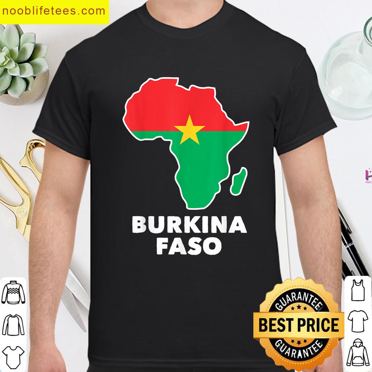 Burkina Faso Map Flag Tee premium shirt