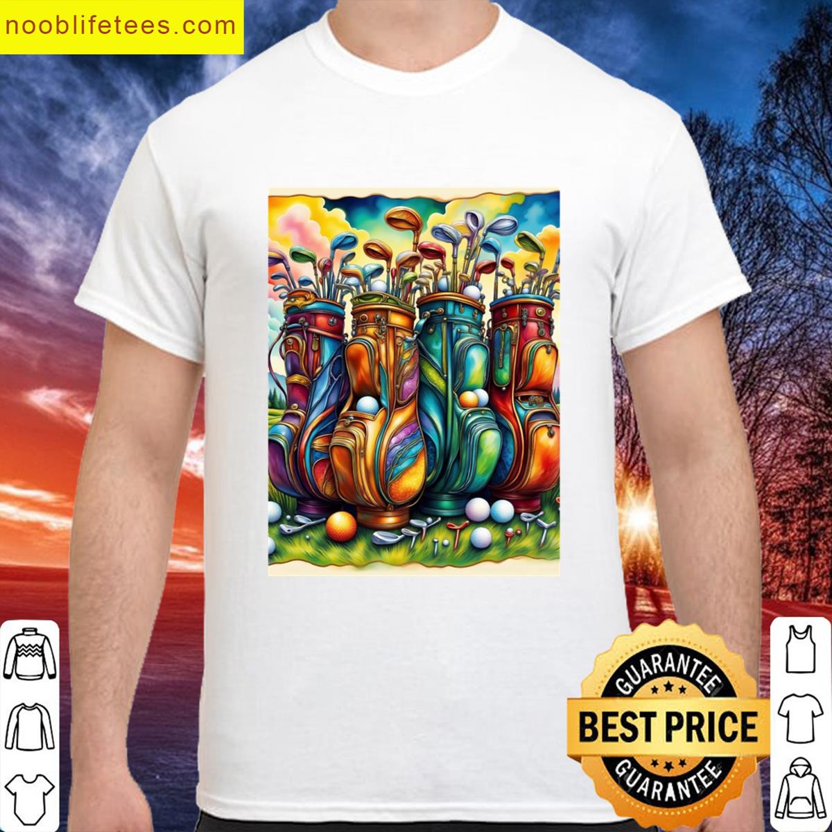 Colorful Golf Balls Clubs Apparel premium shirt