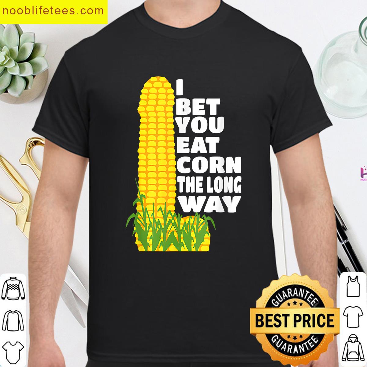 Corn Eating Funny Design premium shirt