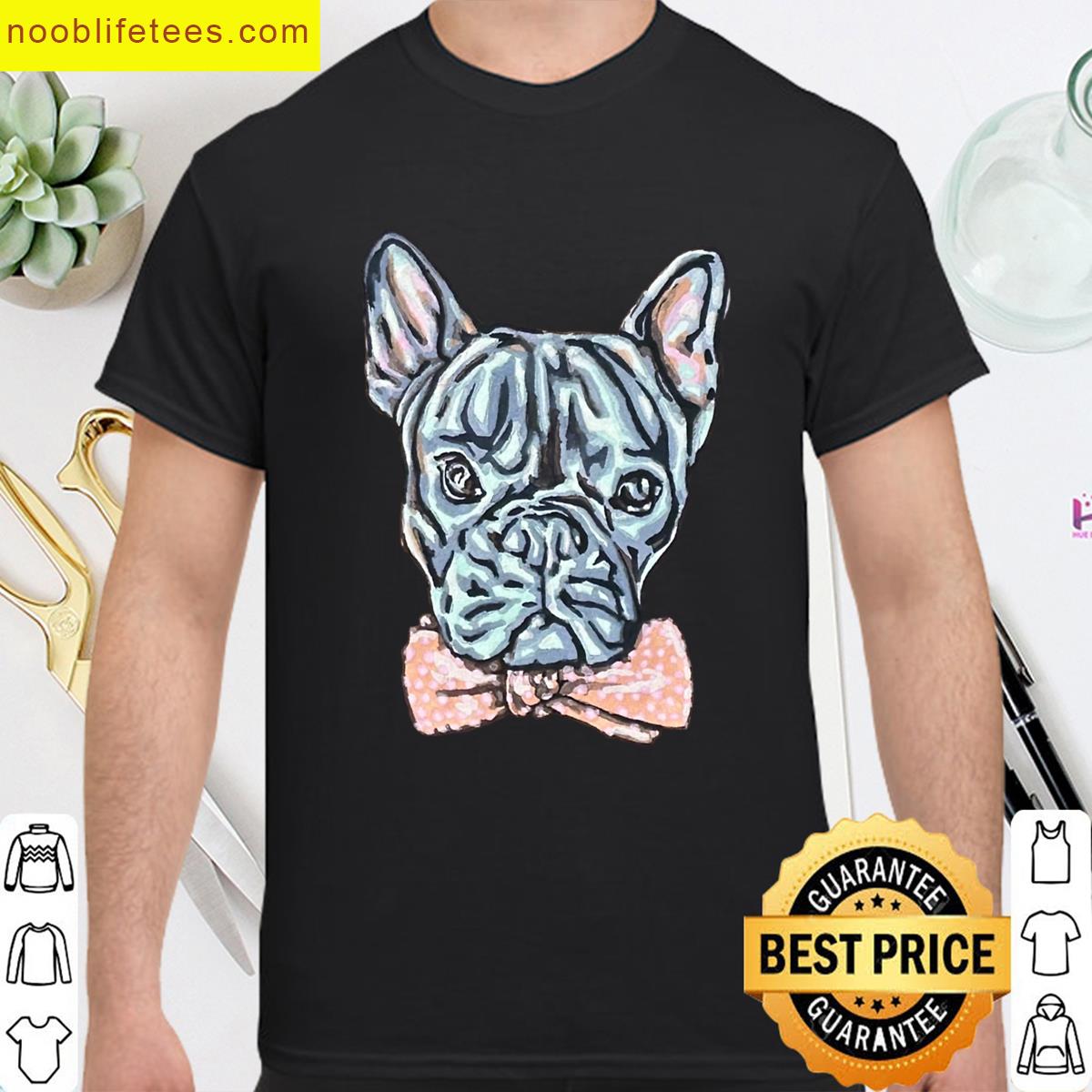 Frenchie Bow Tie Graphic Tee premium shirt
