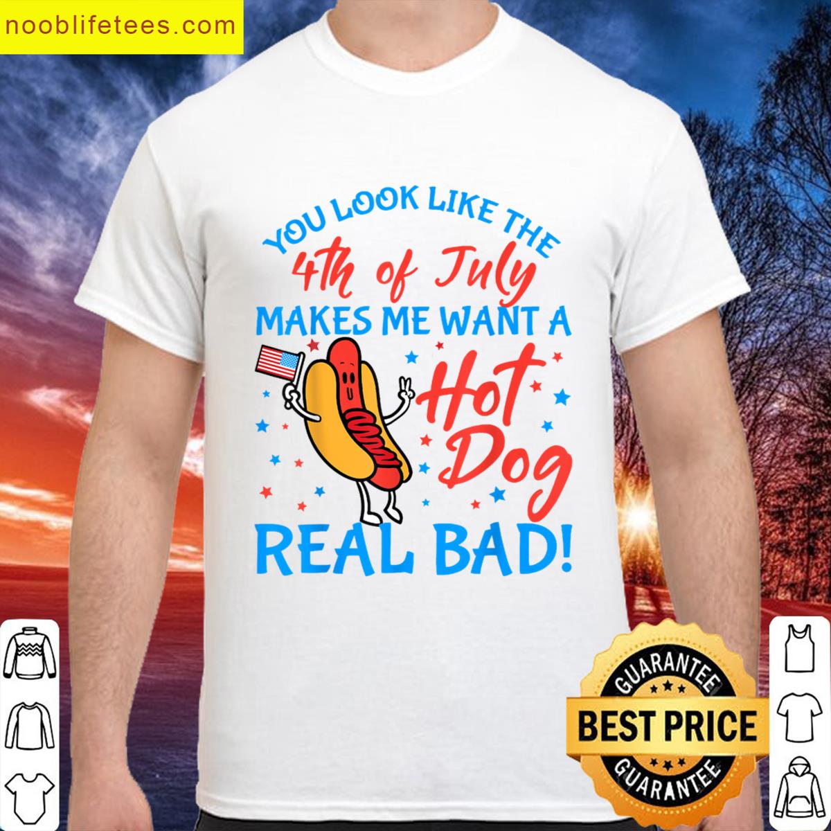 Funny Hot Dog 4th Of July Tee premium shirt