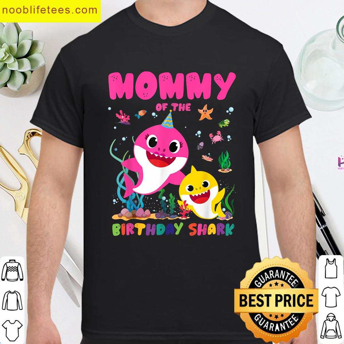 Funny Mommy Family Shark Boy Tee premium shirt