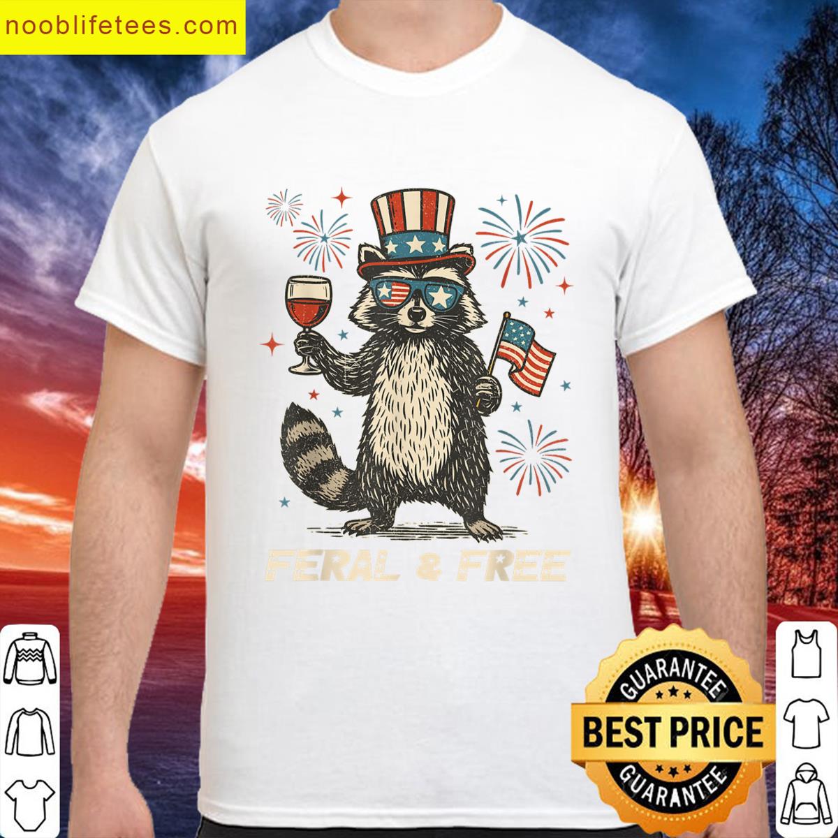 Funny Patriotic Raccoon premium shirt