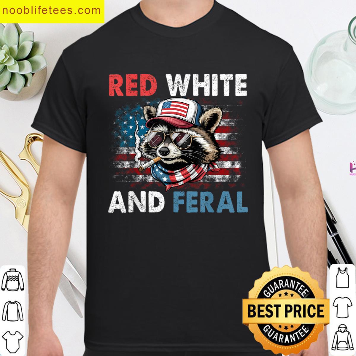 Funny Patriotic Raccoon Tee premium shirt