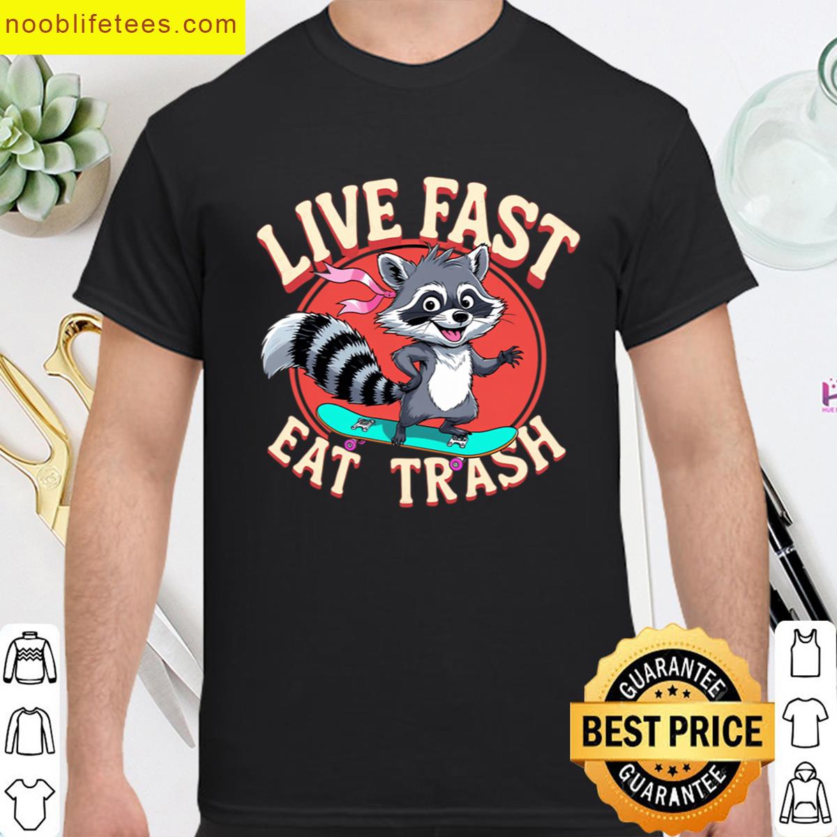 Funny Raccoon Eat Trash Cartoon premium shirt