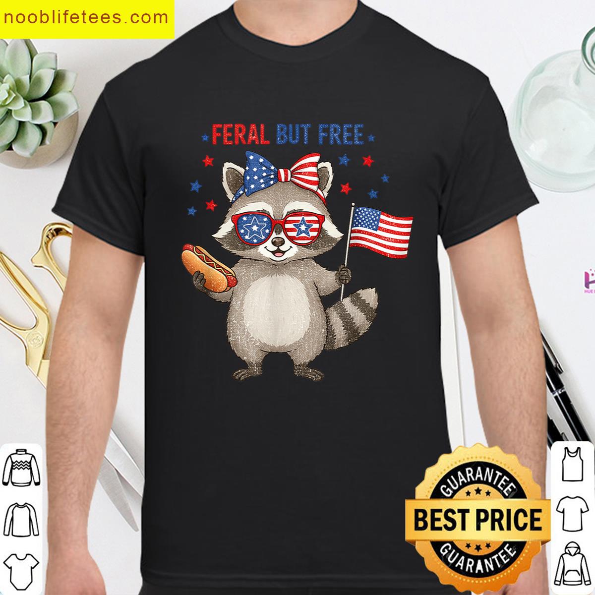 Funny Raccoon Freedom 4th Of July premium shirt