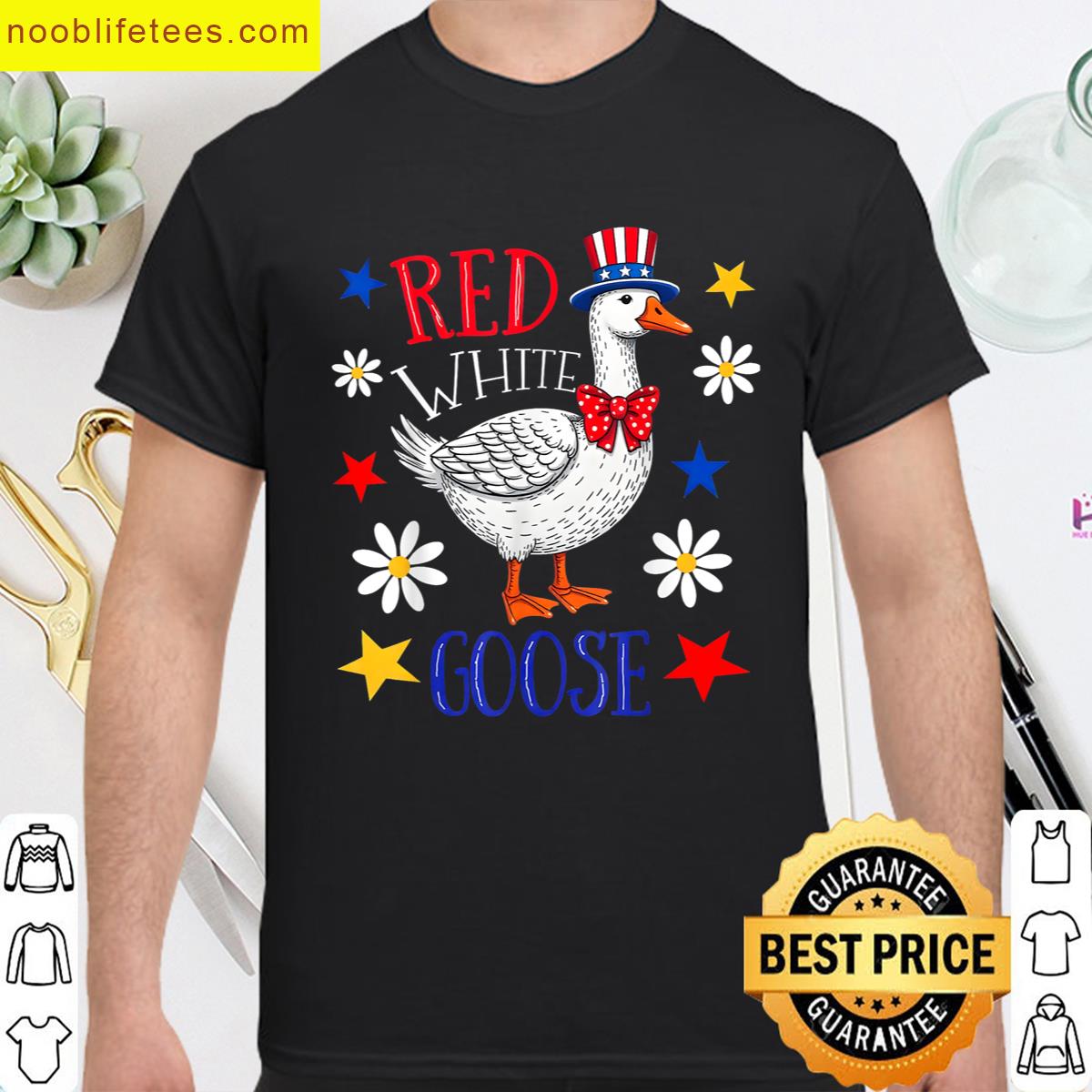 Funny Silly Goose Festive Red White premium shirt