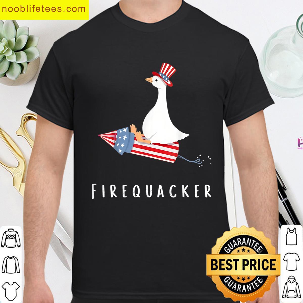 Funny Silly Goose Firequacker Tee Patriotic premium shirt