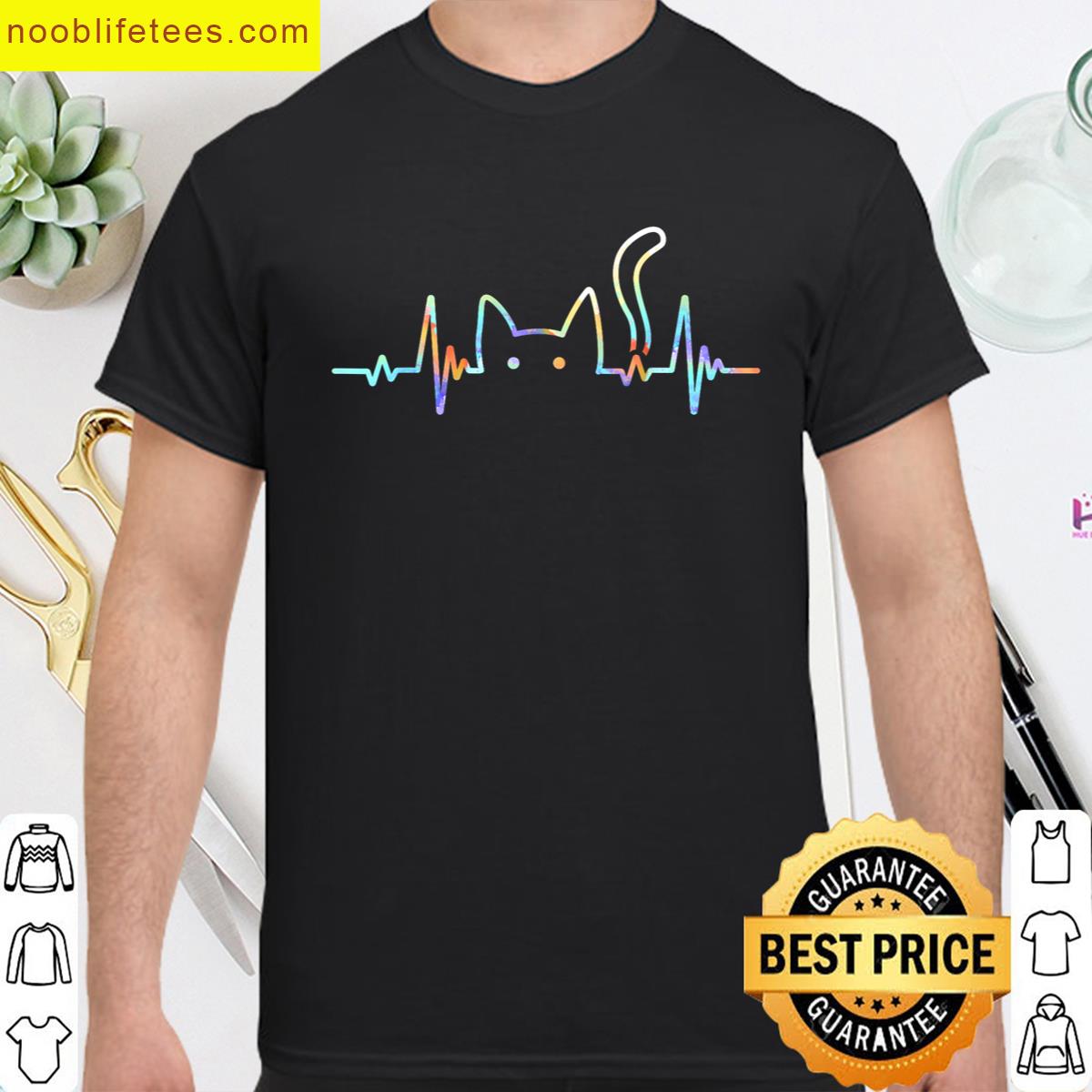 Heartbeat Cat Animal Lover premium shirt