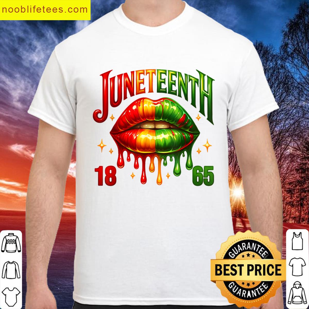 Juneteenth Dripping Melanin Lips Tee premium shirt