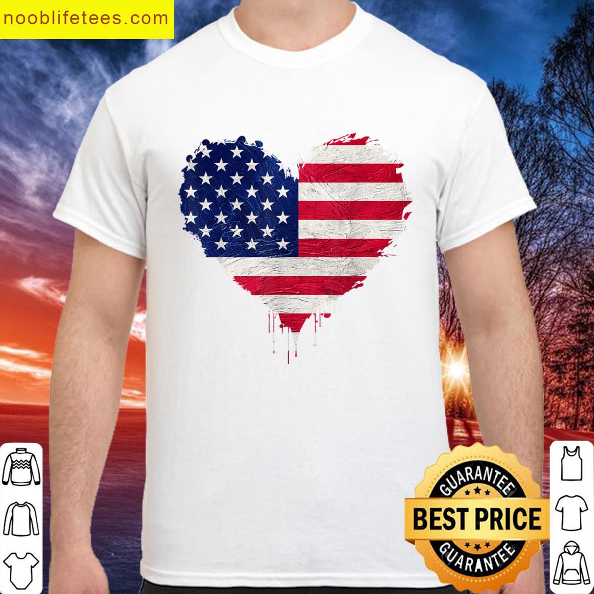 Patriotic Us America Flag July Love Tee premium shirt
