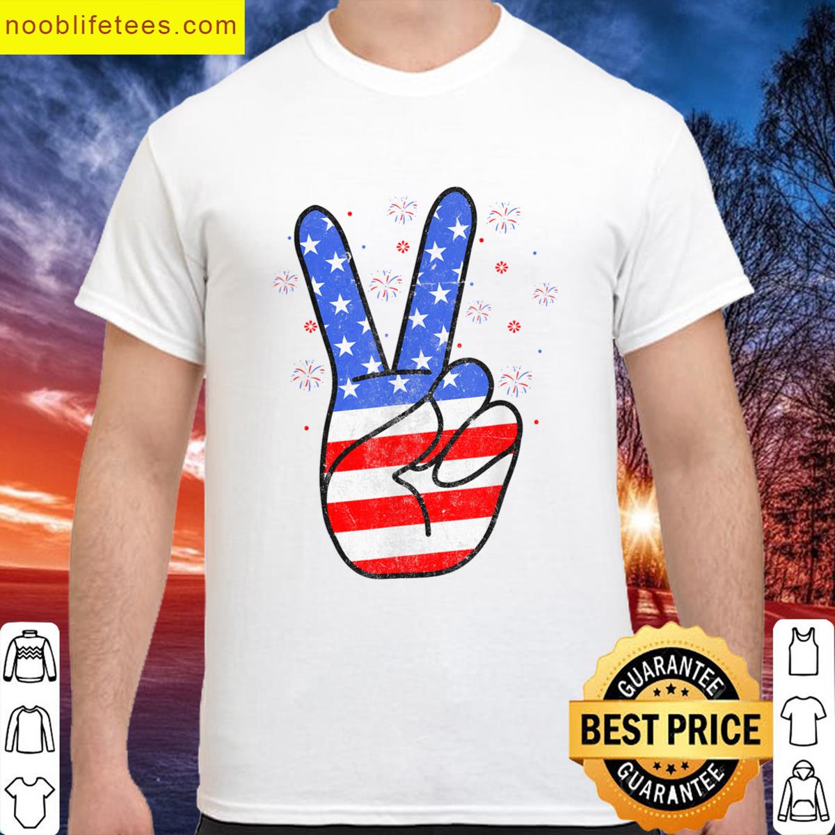 Patriotic Usa Hand Symbol premium shirt